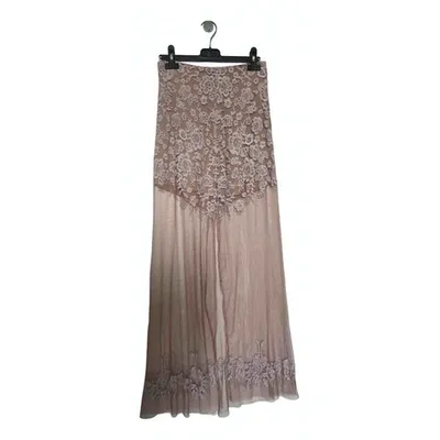 Pre-owned For Love & Lemons Maxi Skirt In Beige