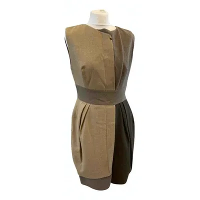 Pre-owned Dice Kayek Wool Dress In Beige