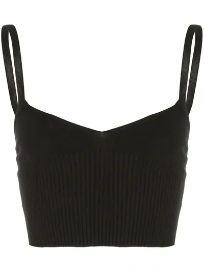 Altuzarra Ada Cropped Ribbed Stretch-knit Top In Black