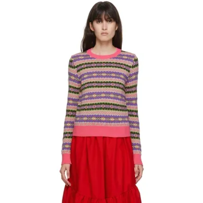 Comme Des Garcons Girl Fair Isle Wool-blend Sweater In Pink