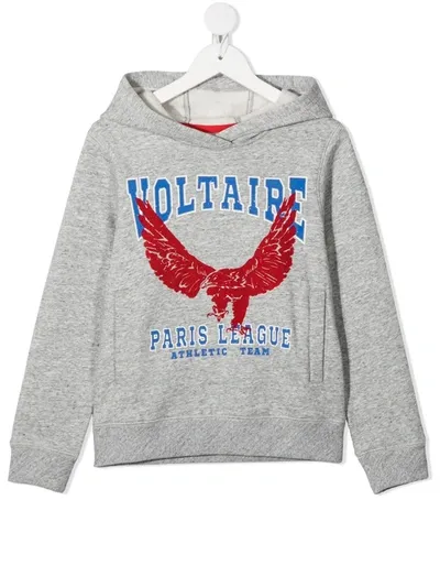 Zadig & Voltaire Boys' Joey Cotton Graphic Hoodie - Little Kid, Big Kid In Gris