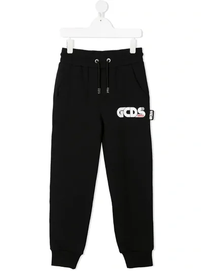 Gcds Kids' Logo-print Track Trousers In Black