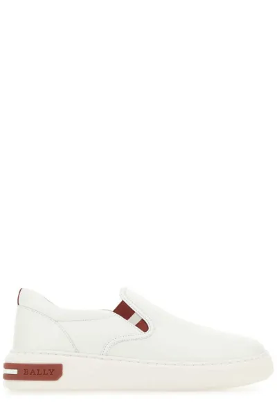 Bally Mya Striped Band Slip-on Sneakers In White