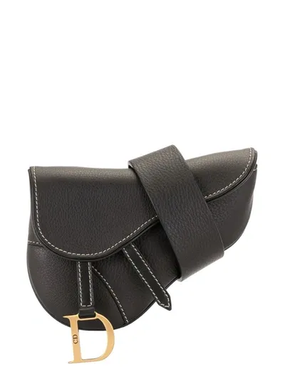 Pre-owned Dior  Saddle Belt Bag In Black