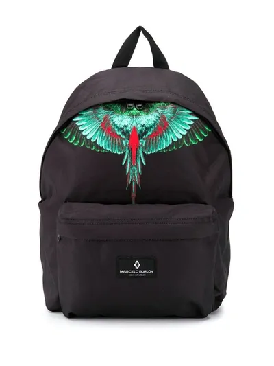 Marcelo Burlon County Of Milan Kids' Logo Print Backpack In Black