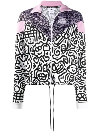 Puma X Mr Doodles Zipped Jacket In Purple