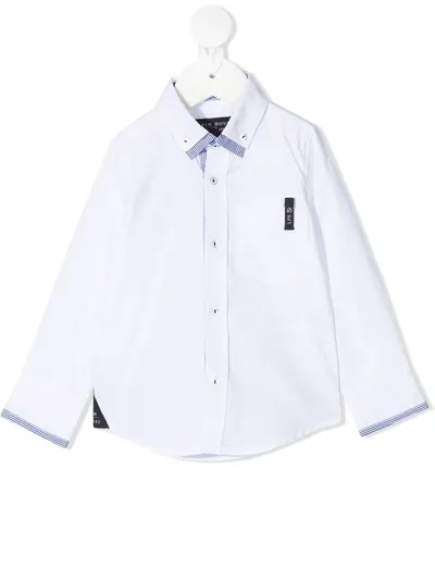 Lapin House Kids' Logo Patch Fitted Shirt In White