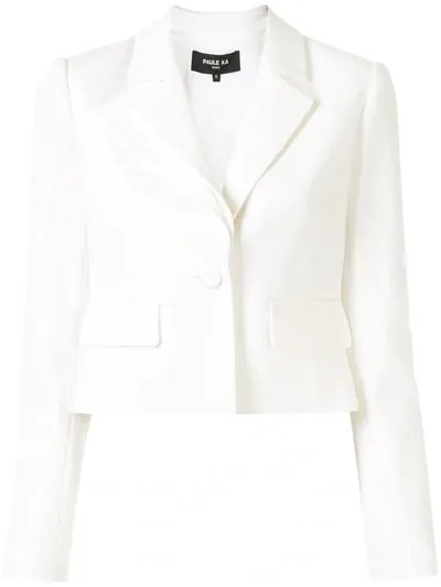 Paule Ka Layered Detail Cropped Blazer In White