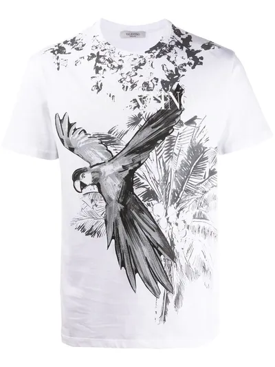 Valentino Mural Jungle Jersey T-shirt In White