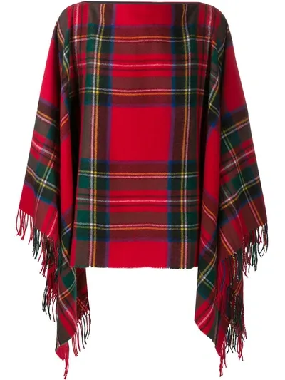 Comme Des Garçons Shirt Comme Des Garcons Shirt Red Tartan Poncho