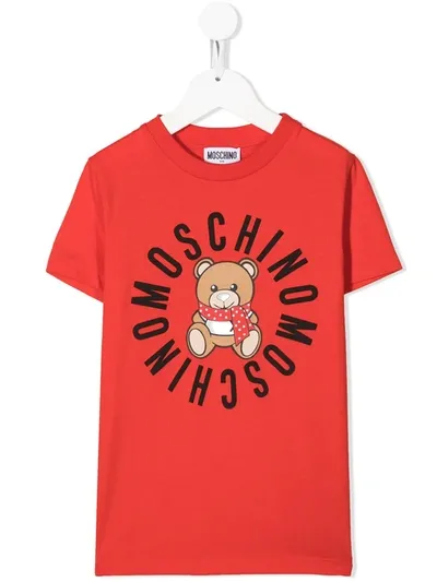 Moschino Teen Teddy Bear Print T-shirt In Red