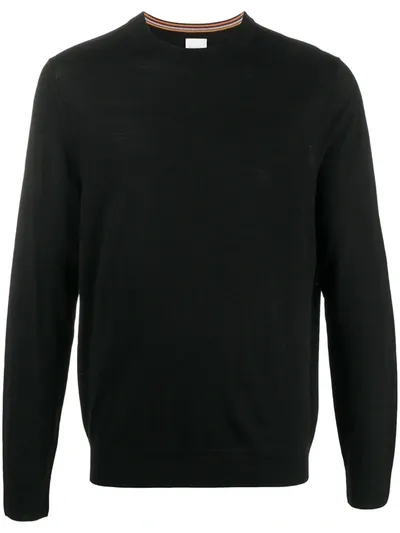 Paul Smith Crew-neck Logo Pullover In Black