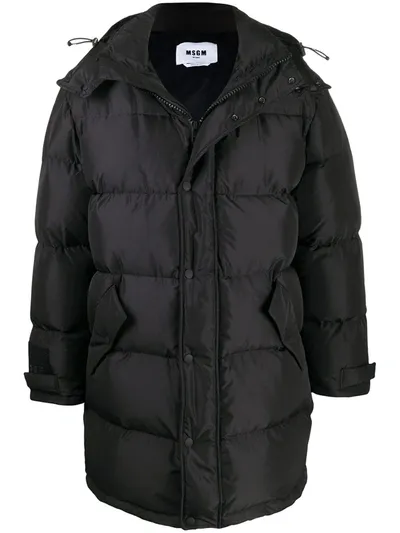 Msgm Oversize Puffer Coat In Black