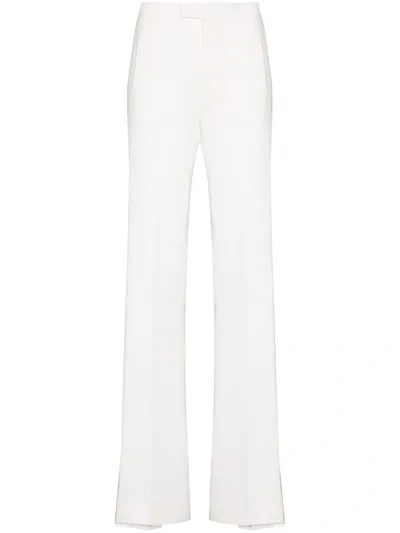 Attico Flared High-rise Trousers In Neutrals