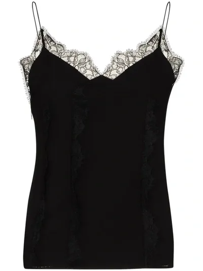 Xu Zhi Patchwork Lace Camisole In Black