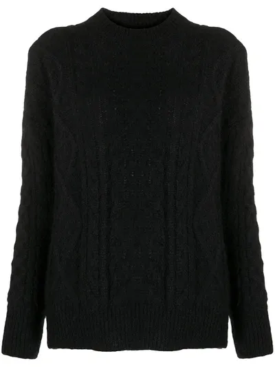 Laneus Cable-knit Jumper In Black