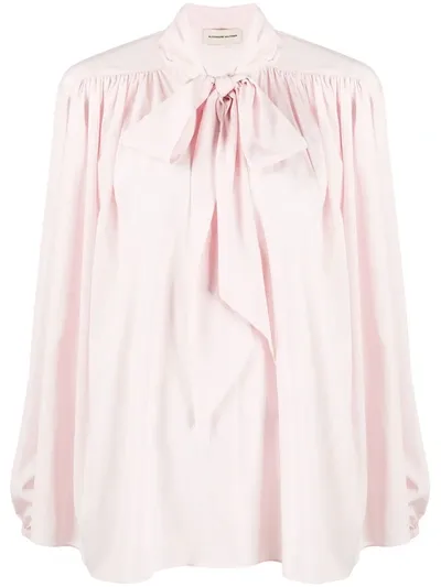 Alexandre Vauthier Pussy-bow Loose-fit Shirt In Pink