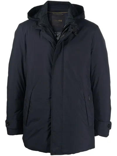 Moorer Hooded Padded Coat In Blue