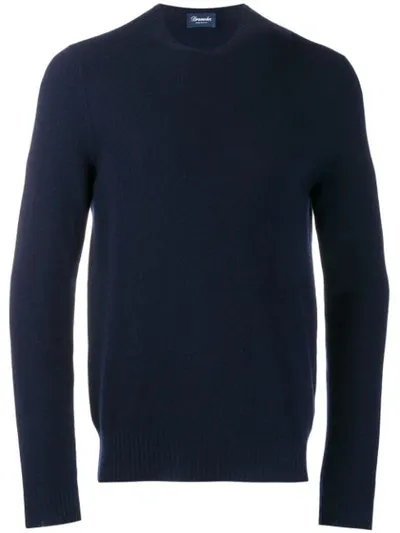 Drumohr Slim-fit Cashmere Sweater In Blue