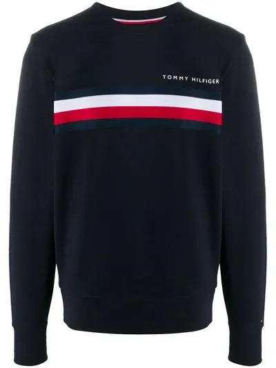 Tommy Hilfiger Logo Print Sweatshirt In Blue