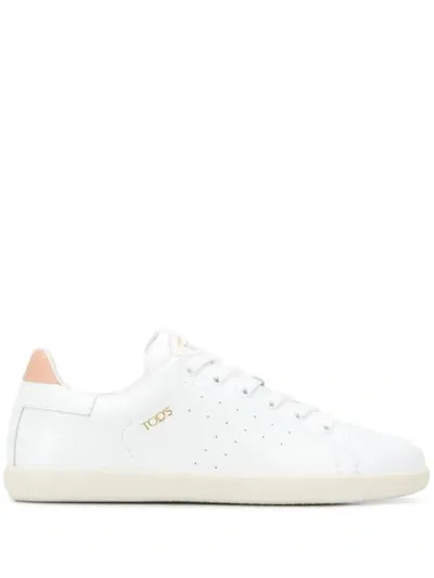 Tod's Contrast-trim Leather Trainers In White