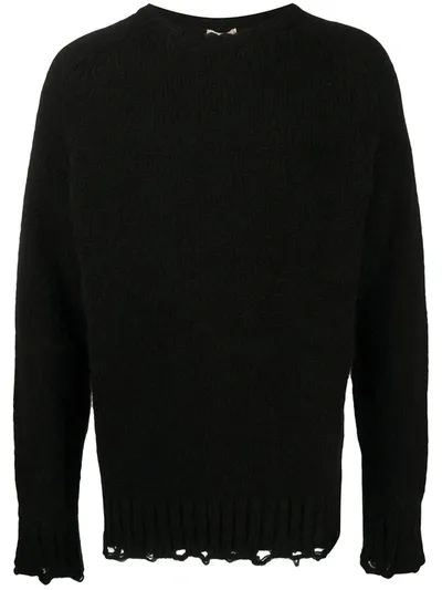 Maison Flaneur Chunky-knit Jumper In Black