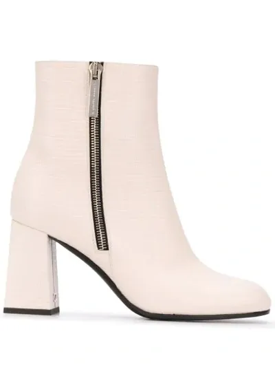 Giuseppe Zanotti Block Heel Ankle Boots In White