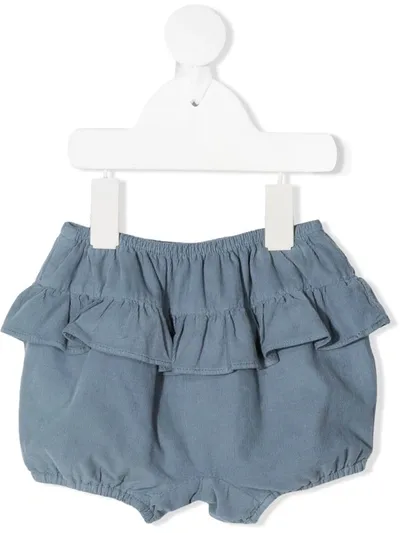 Knot Babies' Haruka Ruffled Bloomer Shorts In Blue