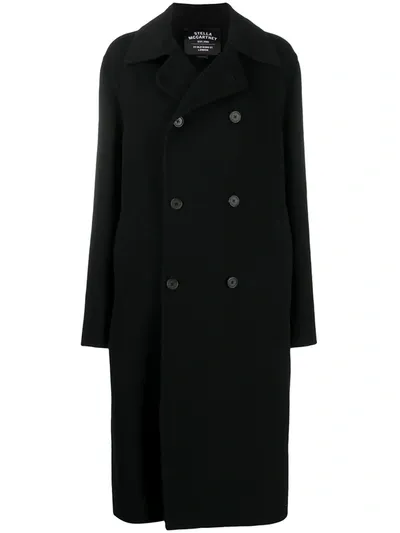 Stella Mccartney Double-breasted Hooded Wool Coat In Black