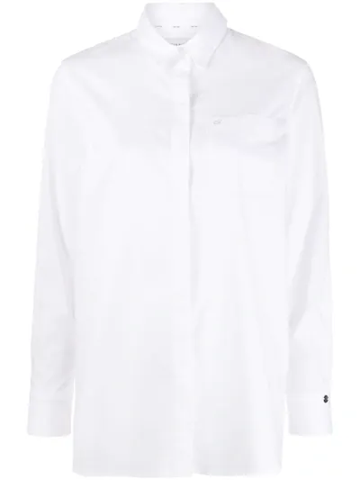 Calvin Klein Patch-pocket Poplin Shirt In White