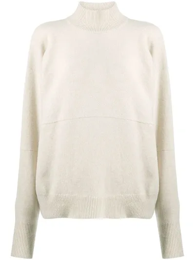 Erika Cavallini Roll Neck Knit Jumper In Neutrals