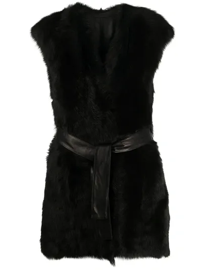 Drome Reversible Tie-waist Gilet In Black