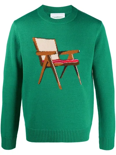 Casablanca The Art Of Sitting Knitted Sweater In Green