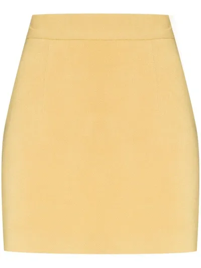 Aleksandre Akhalkatsishvili High Waist Cotton Mini Skirt In Yellow