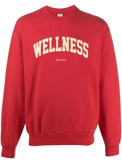 Sporty And Rich 'wellness' Slogan Sweatshirt In Red