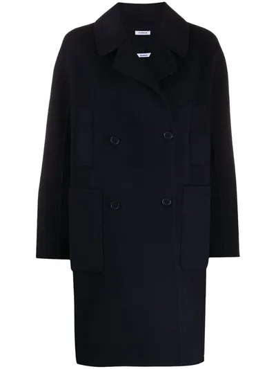 P.a.r.o.s.h Double-breasted Wool Midi Coat In Blue