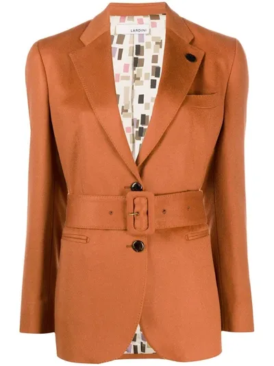 Lardini Belted Blazer In Orange