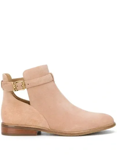 Michael Michael Kors Cut-out Ankle Boots In Neutrals