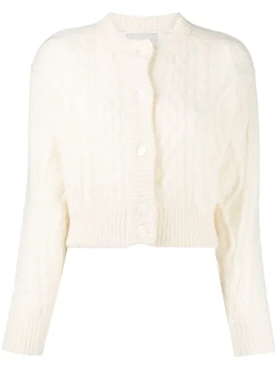 Laneus Cable Knit Cardi-coat In Neutrals