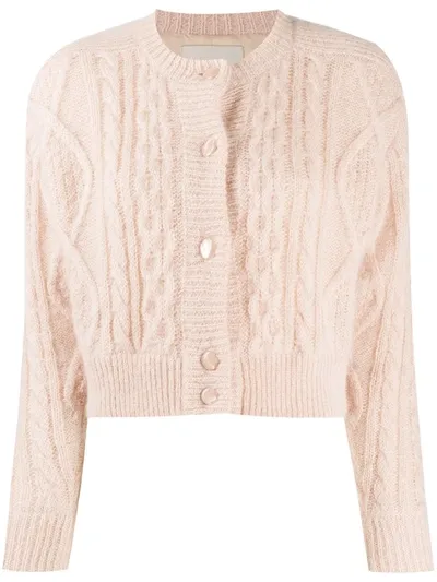 Laneus Cable Knit Cardi-coat In Neutrals