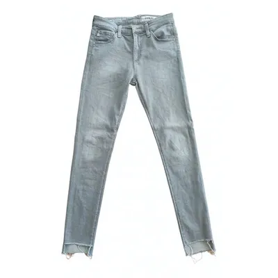 Pre-owned Ag Slim Jeans In Grey