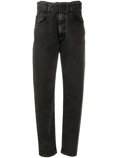 Maison Margiela Tapered High-waist Jeans In Black