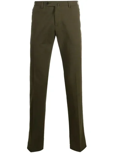 Pt01 Mid-rise Straight Leg Chino Trousers In Green