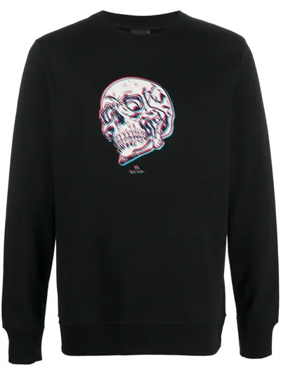 Paul Smith Cotton Skull-print Sweatshirt In Black