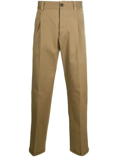 Pt01 Pleat-front Cropped Tailored Trousers In Neutrals