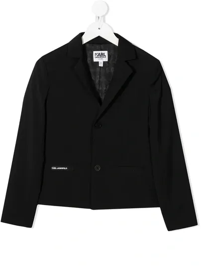 Karl Lagerfeld Kids' Logo Patch Blazer In Black