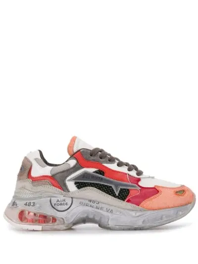 Premiata Sharkyd Colour Block Trainers In White