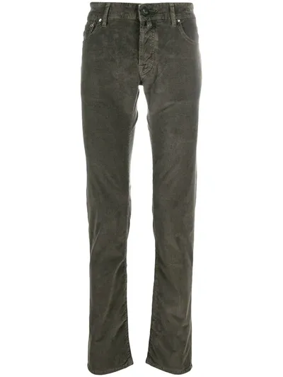 Jacob Cohen Comfort Fit Corduroy Trousers In Green