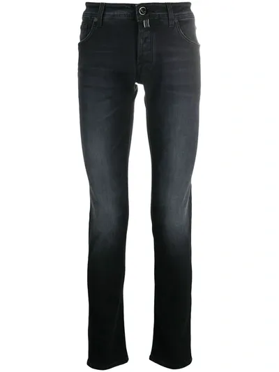 Jacob Cohen Low-rise Comfort Slim Fit Jeans In Black