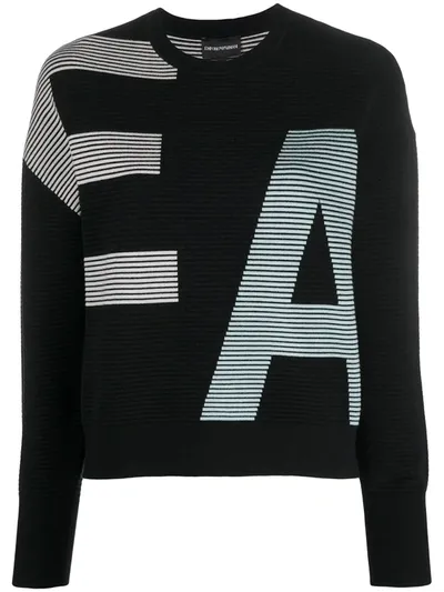 Emporio Armani Intarsia-knit Jumper In Blue